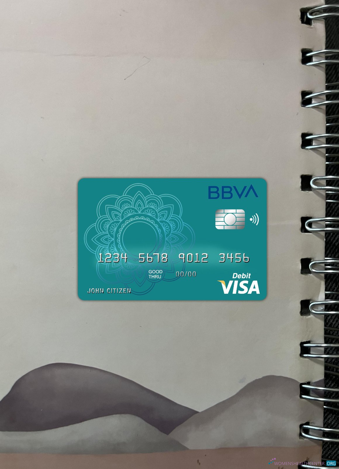 Download Argentina BBVA bank visa debit card photolook front Photoshop template